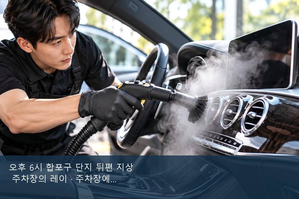 오후 6시 합포구 단지 뒤편 지상 주차장의 레이 · 주차장에서 부른 날